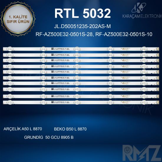 ARÇELİK A50L 8870 5S LED BAR, BEKO B50L 8870 5S LED BAR , GRUNDİG 50 GCU 8905B LED BAR resmi