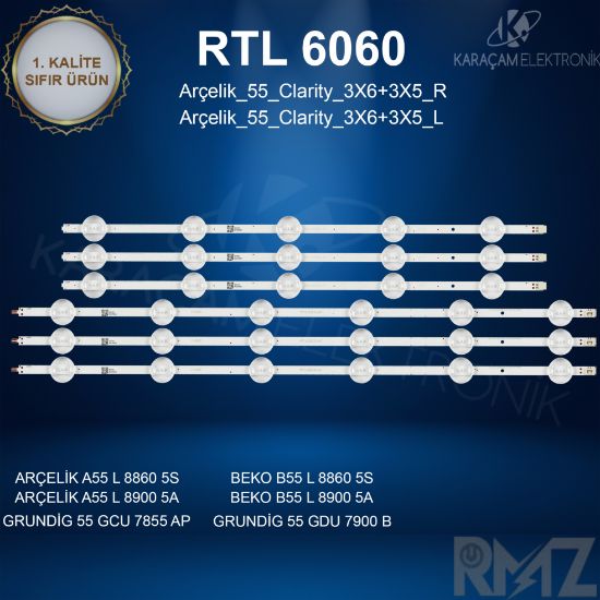 A55L 8860 5S LED BAR, BEKO B55L 8860 5S LED BAR, BEKO B55L 8900 5A LED BAR, ARÇELİK A55L 8900 5A LED BAR,GRUNDİG 55 GCU 7900B LED BAR resmi