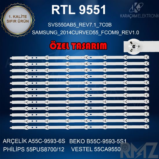 VESTEL 55CA9550 LED BAR, 55CA9500 LED BAR , ARÇELİK A55C 9593 6S LED BAR , B55C 9593 6S LED BAR,G55 FLX 9595 SP,PHILIPS 55PUS8700/12  resmi