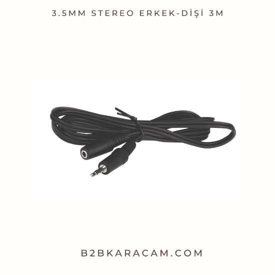 3.5mm Stereo Erkek-Dişi 3m resmi