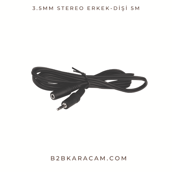 3.5mm Stereo Erkek-Dişi 5m resmi
