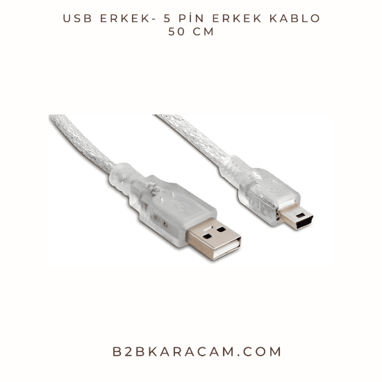 Usb Erkek- 5 pin Erkek Kablo 50 CM resmi