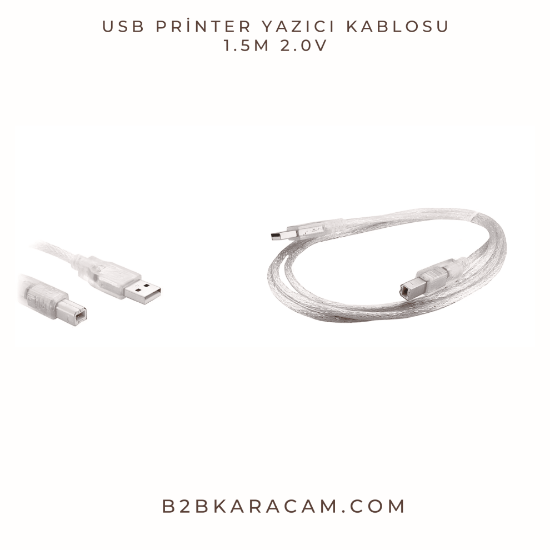 USB Printer Yazıcı Kablosu 1.5m 2.0V resmi