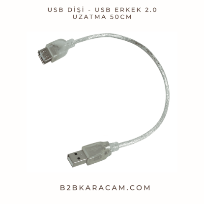 Usb Dişi - Usb Erkek 2.0 Uzatma 50cm resmi