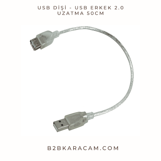 Usb Dişi - Usb Erkek 2.0 Uzatma 50cm resmi