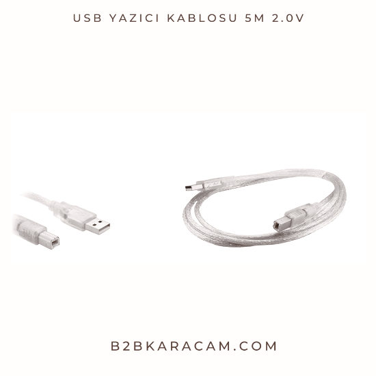 USB Yazıcı Kablosu 5m 2.0V  resmi