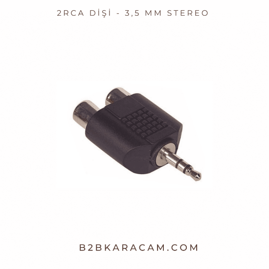 2RCA Dişi - 3,5 mm Stereo  resmi