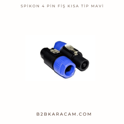Spikon 4 Pin Fiş Kısa Tip Mavi resmi