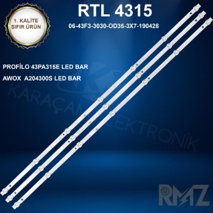 PROFİLO 43PA315E LED BAR , AWOX  A 204300S LED BAR , BLAUPUNKT BL42135 LED BAR , SKYLİNE 43LT5900 LED BAR  resmi