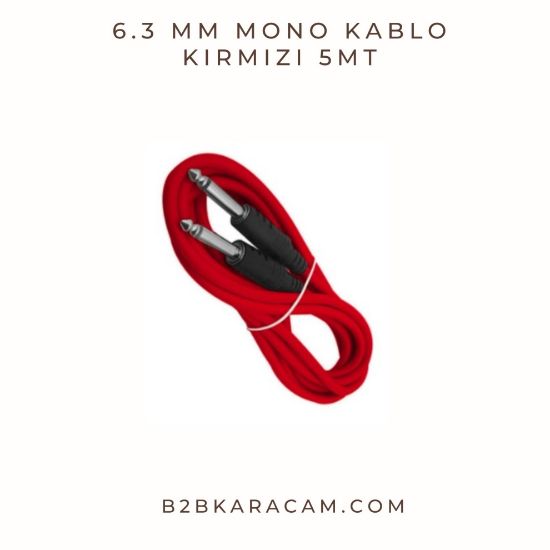 6.3 mm Mono Kablo Kırmızı 5mt resmi