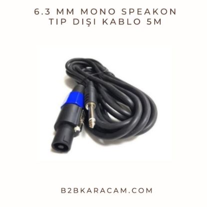6.3 mm Mono Speakon Tip Dişi Kablo 5m resmi