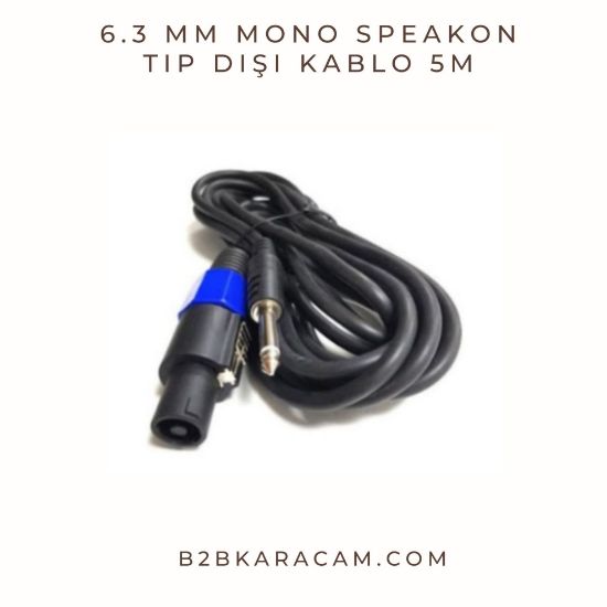6.3 mm Mono Speakon Tip Dişi Kablo 5m resmi