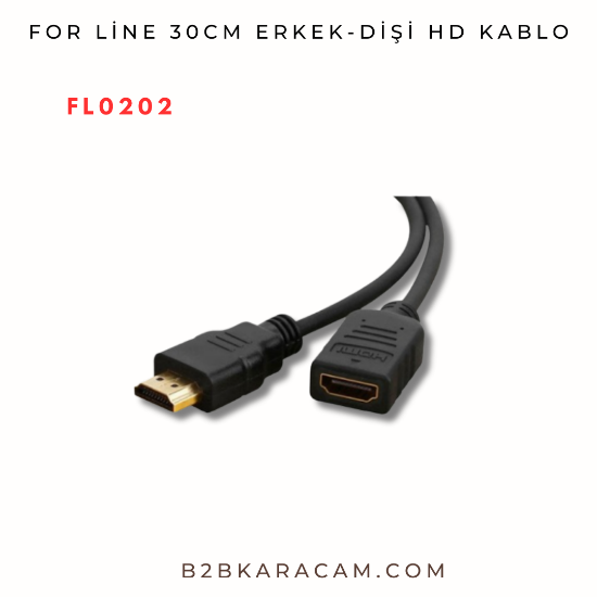 FOR LİNE 30CM ERKEK-DİŞİ HD KABLO resmi