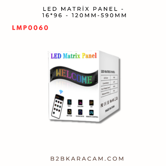 LED MATRİX PANEL -  16*96 -  120MM-590MM  resmi