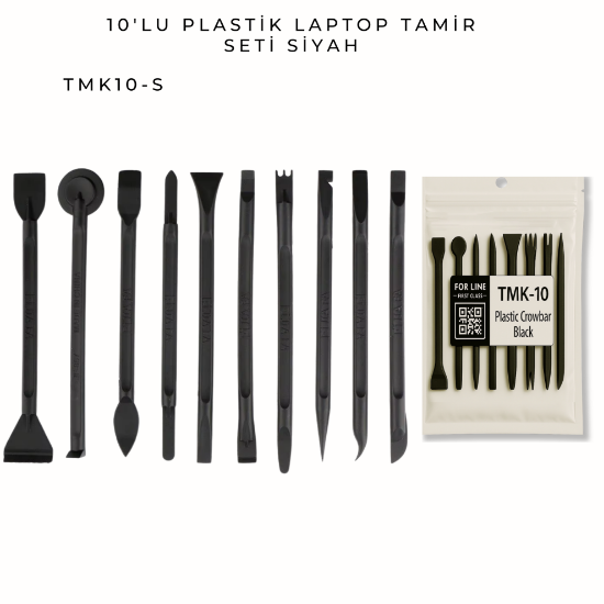 10'lu plastik laptop tamir seti SİYAH resmi