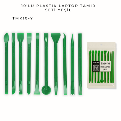 10'lu plastik laptop tamir seti yeşil resmi